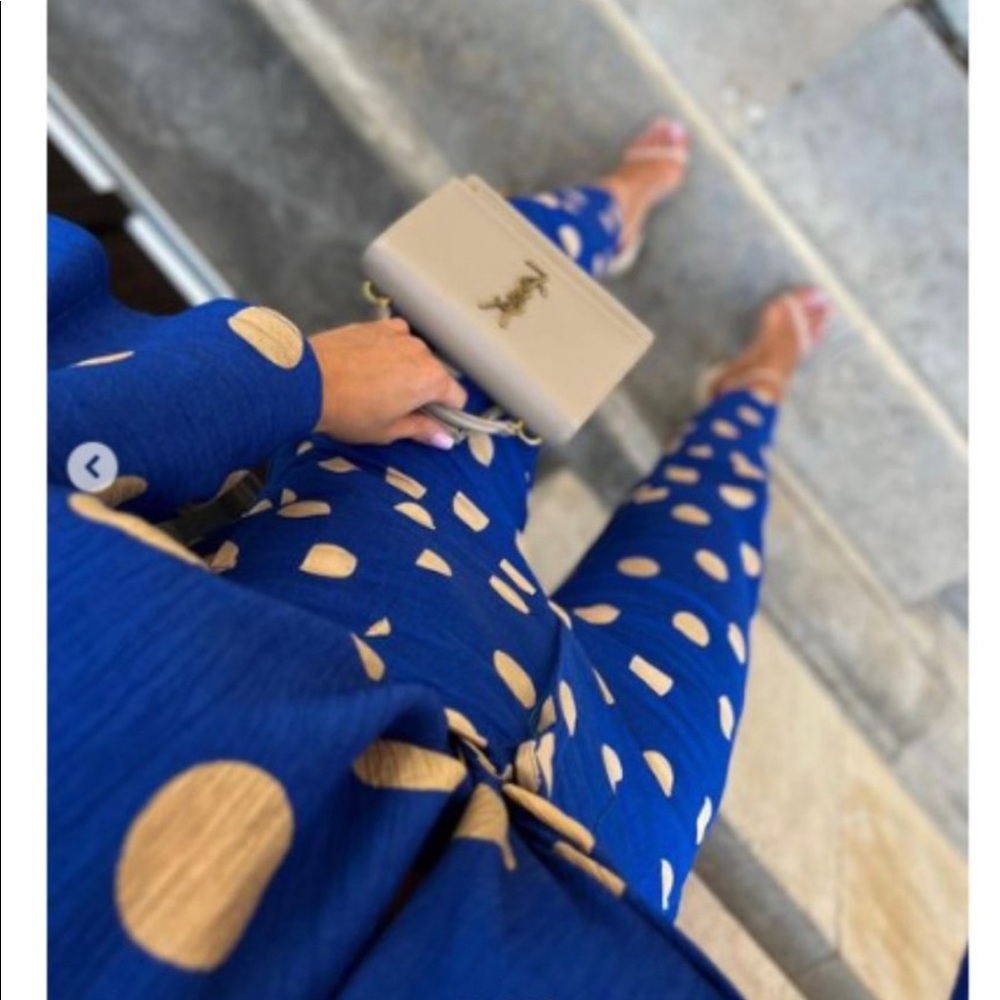 NWT Zara 2 Piece Polka Dot Linen Blouse and Pants Set - Picture 5 of 16